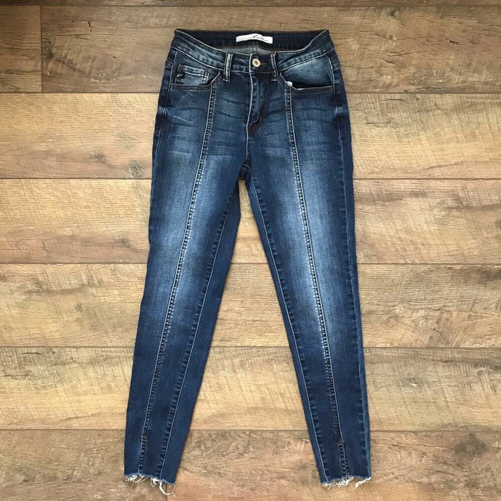 KanCan Cropped Skinny Raw Hem Jeans